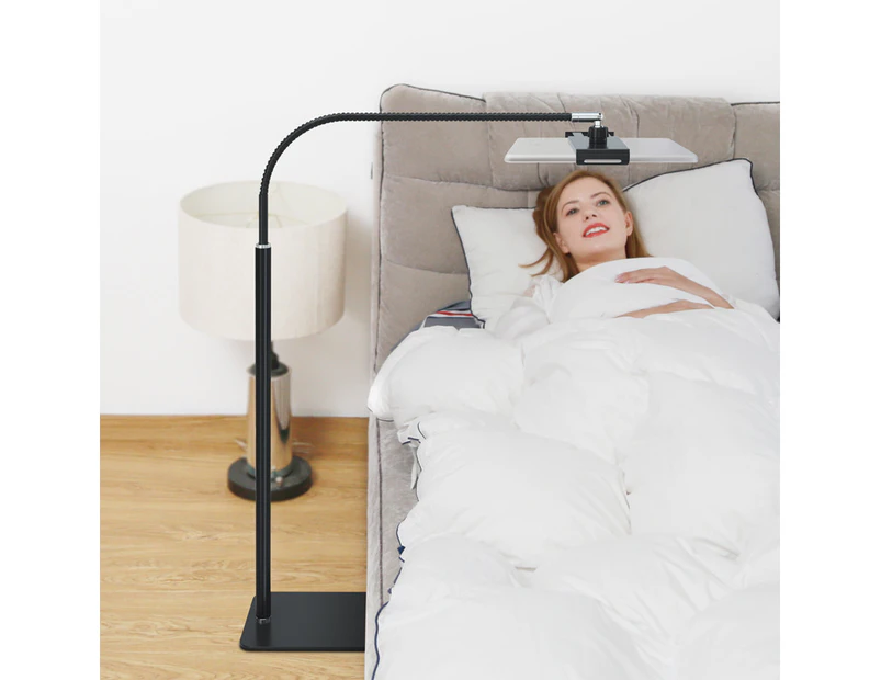 Adjustable Floor Bed Stand Lazy Mount Holder Arm Bracket For iPad Tablet Phone Black