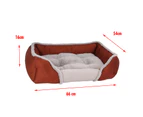 Pet Cat Dog Puppy Bed Comfort Cushion Soft Mattress Mat Warm Deluxe M Brown