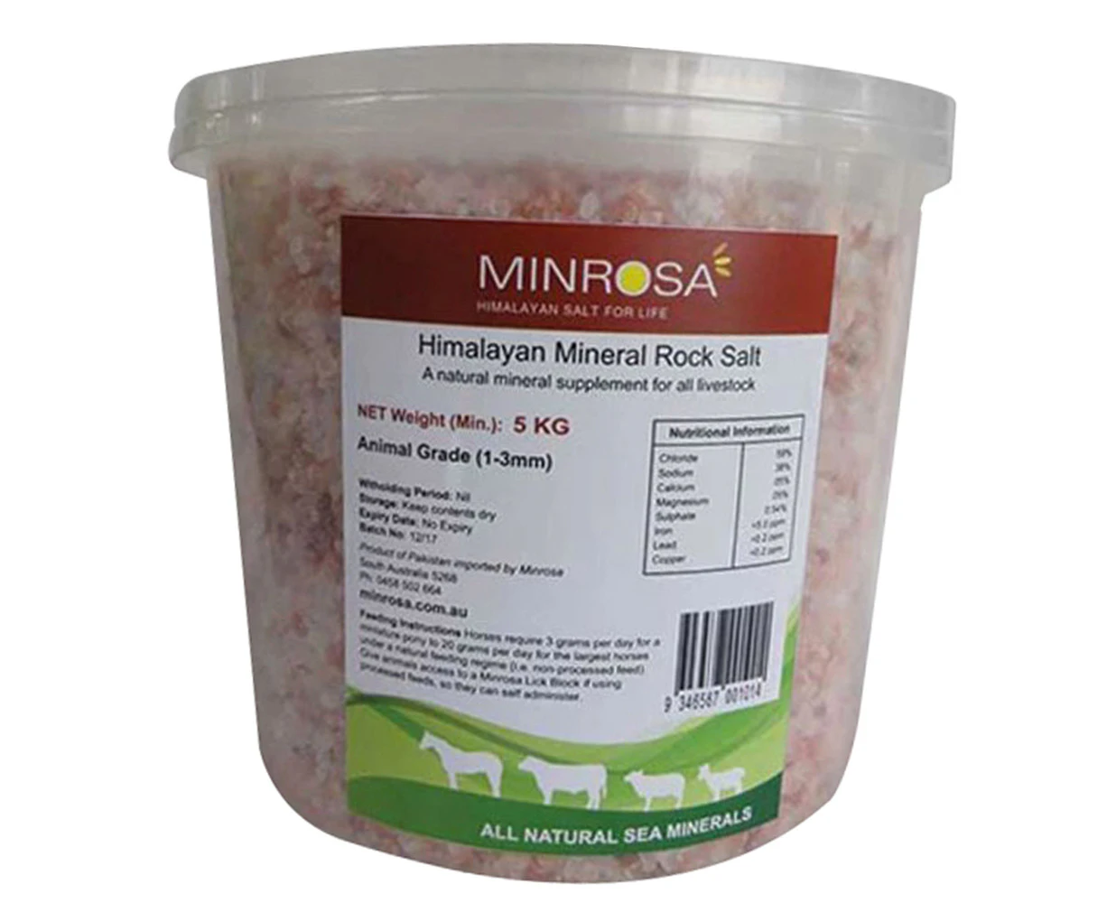 Minrosa Animal Grade Salt Granules Livestock Mineral Supplement 5kg