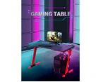 Gaming Desk with LED Lights & Cup Holders Single Panel - Odyssey8 - 1.2m Black