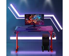 Odyssey8 Single Panel 1.2m Gaming Desk Office Table Desktop with LED Light & Effects - Black