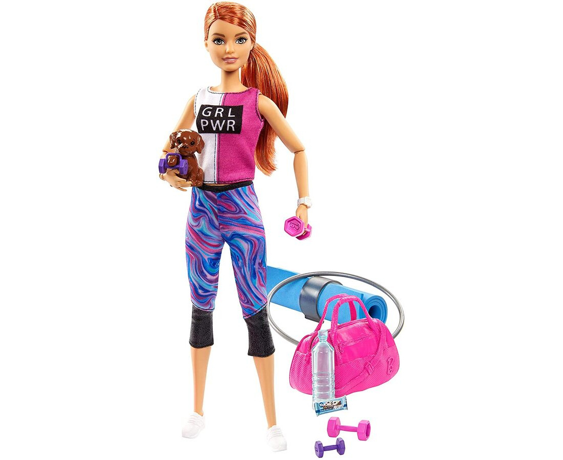 Barbie You Can Be Anything Fitness Doll Red Haired with Puppy