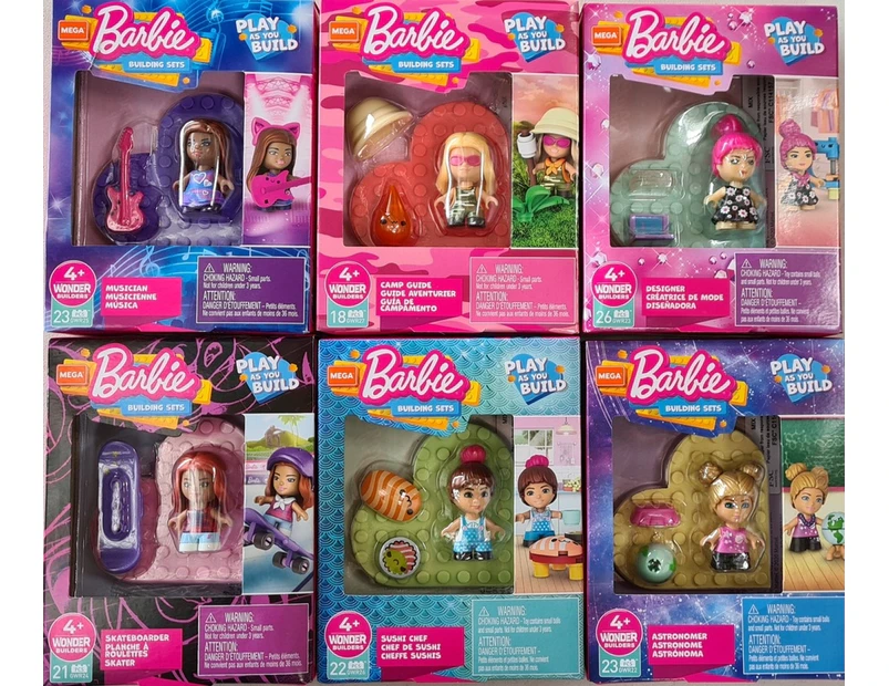 Mega Bloks Construx Barbie Building Sets You Can Be Anything Assorted Playset