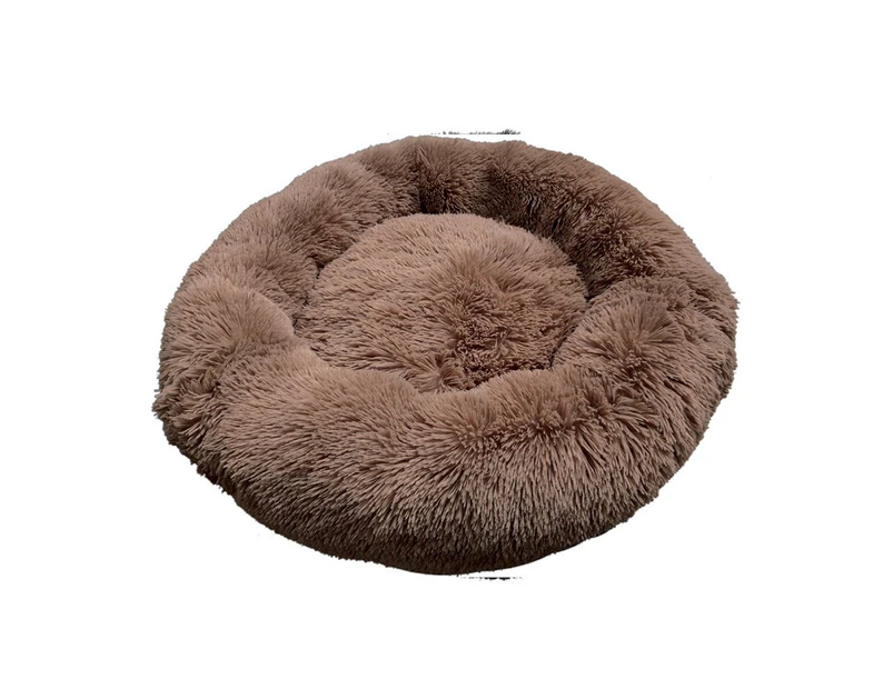 Prestige Pet Snuggle Buddies Calming Cuddler Plush Dog Bed Brown 80cm