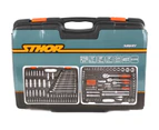 STHOR 216pc Metric Mechanics Tool Kit - 1/2", 3/8" & 1/4" Drive Sockets