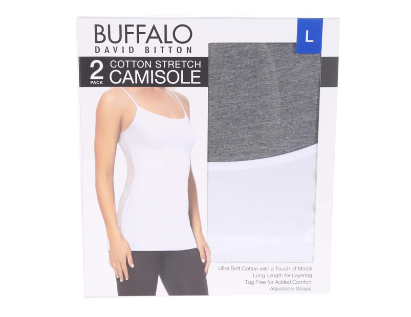 Buffalo David Bitton Women's 2pk Camisoles | Grey/White