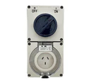 3 Pin Flat Single Phase 10A Industrial Combination Switch Socket Outlet 250V