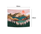 Tapestry Sunset Birds Boat Lake Tapestry Watercolor Nature Landscape Tapestries Wall Hanging for Room Printed Ukiyo-e Tapestry