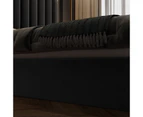 Royal Sleep Stella Queen Bed Frame Velvet Solid Wooden Base Platform Black Gold - Carbon Black