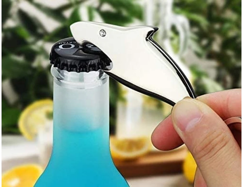 Keychain Beer Bottle Opener,Duty Stainless Flat Bottle Opener (Shark-shaped Bottle Opener)