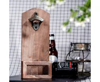 Bottle Opener with Cap Collector Catcher,Vintage Wooden Wall Mounted Bottle Opener for Men and Beer Lovers