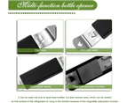 4 piece black magnetic bottle opener with classic stainless steel punch with magnet for camping and travel.