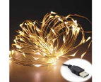 Erlez 5/10m Waterproof USB LED Copper Wire Fairy String Lights Garland Decoration-Blue