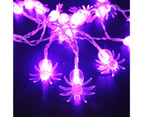 Erlez Halloween Spider Fairy Lights Spooky Decoration USB LED Purple Spider String Lights for Room-C