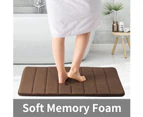 50cm x 80cm, Brown Memory Foam Bath Mat Non-Slip Absorbent Bathroom Rug with PVC Backing Ultra Soft Bathroom Mat Kitchen Hallway Carpet Living Room Rug