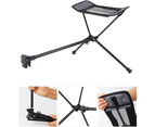 Portable Folding Retractable Footrest Leg Rest Camping Chair Kit For Folding Lounger Rocking Moon Chair Beach Chair (Black)