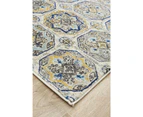 Larsa Geometric Moroc Blue Modern Floor Rug Runner - 3 Sizes - Blue