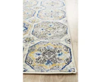 Larsa Geometric Moroc Blue Modern Floor Rug Runner - 3 Sizes - Blue