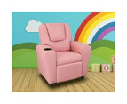 PU Leather Kids Childrens Recliner Lounge Chair Sofa with Drink Holder