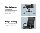 PU Leather Office Chair Executive Thick Padded Work Computer Black