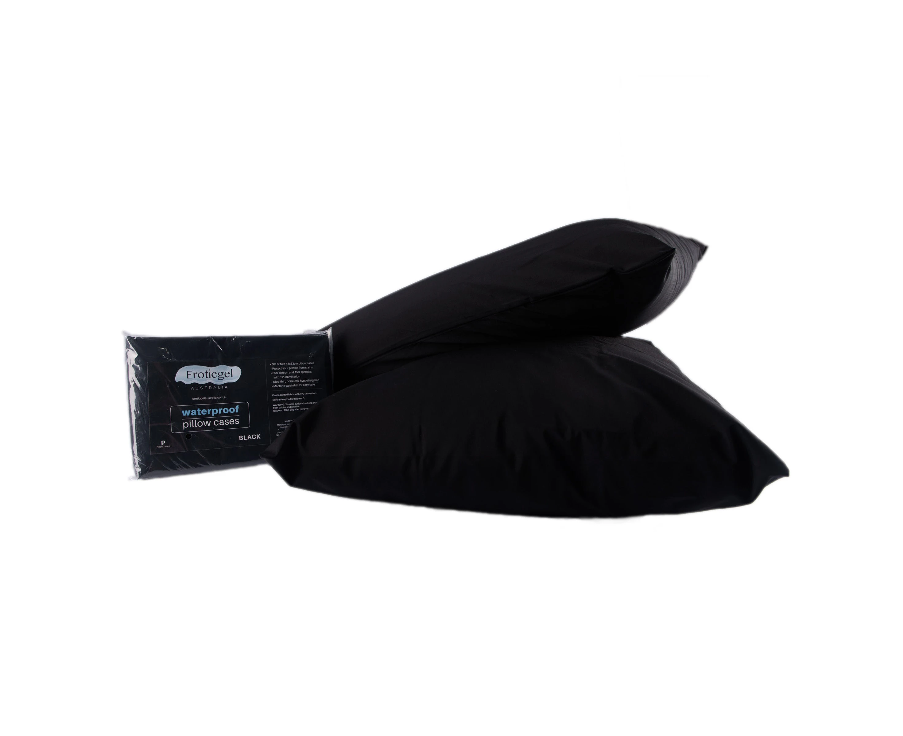 Eroticgel Black Waterproof Pillow Case 2pc