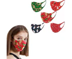 5pcs Set Reusable Christmas Face Masks for Kids Adults