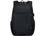 Tool Bag Black Laptop Backpack Waterproof Travel Bag With USB Charging Port 15.6 Inch Computer Business Backpack Ladies Men Casual Hiking Rucksack