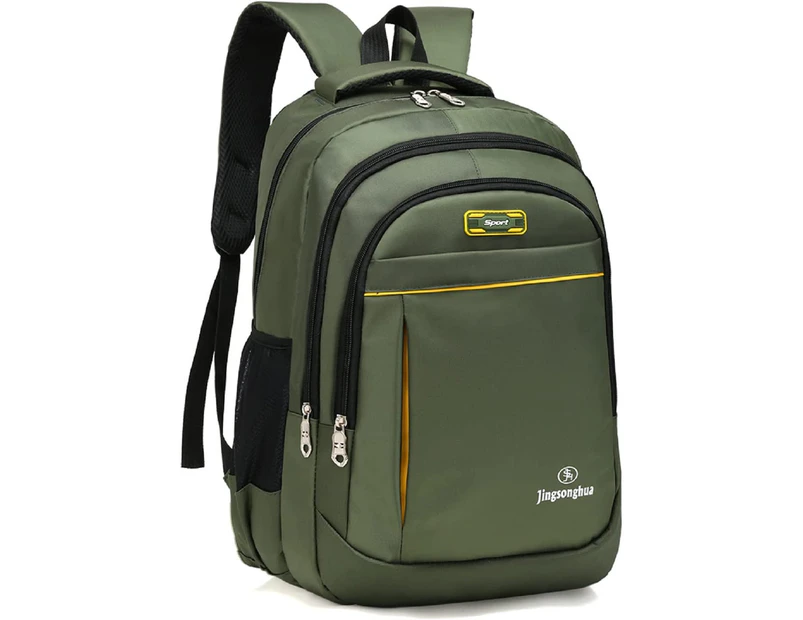 Green backpacks waterproof school bags for women and men,for college,black school bags,travel backpacks, leisure backpacks, rucksacks for 15.6 inch laptop