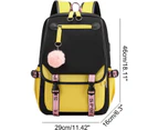 21 Liter Tool Bag, Yellow Black Teenage Girls Backpack College Students Outdoor Rucksack Backpack with USB Charging Port
