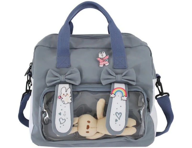 Tool Bag Blue Backpack Kawaii Ita Bag With Free Rabbit Pendant Japanese School Bag Messenger Bag Shoulder Bag Schoolbag For Teenage Girls