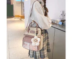 Rose Tool Bag, One Size Kawaii Backpack with Cute Flower Brooch Accessories Girls Tote Bag Student Schoolbag Travel Casual Rucksack