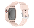 Wristwatch Strap Adjustable Watch Accessories Soft TPU One-piece Transparent Smart Watch Band Replacement for Apple Watch 8 - 38/40/41mm Pink