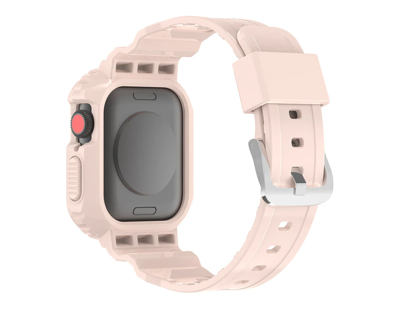 Wristwatch Strap Adjustable Watch Accessories Soft TPU One-piece Transparent Smart Watch Band Replacement for Apple Watch 8 - 38/40/41mm Pink