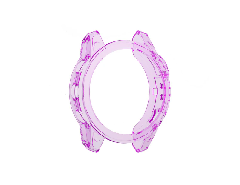 Gotofar Watch Protective Case Transparent Anti-fall TPU Smart Watch Protector Frame Cover for Garmin Fenix 7 - Purple