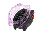 Gotofar Watch Protective Case Transparent Anti-fall TPU Smart Watch Protector Frame Cover for Garmin Fenix 7 - Purple