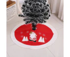 90cm Christmas Tree Skirt Santa Snowman Pattern Christmas Tree Collar Mat Pad for Christmas Holiday Party Indoor Outdoor Decoration A5