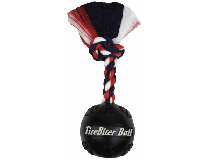 Tire Biter Ball with Rope Dog Toy for Strong Chewers - 11cm (Mammoth)