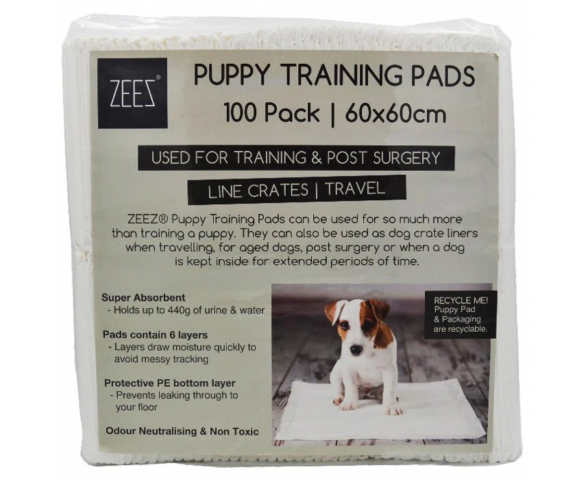 Puppy Dog Training Toilet Pads Zeez 100 Pack - 60 x 60cm