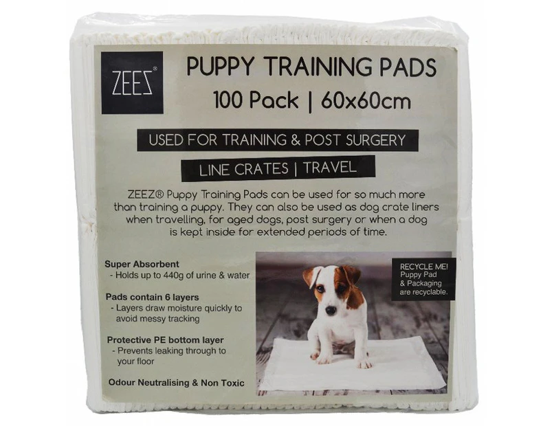Puppy Dog Training Toilet Pads Zeez 100 Pack - 60 x 60cm