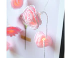 Erlez Rose Flower Shape Decorative Romantic String Light LED Fairy Curtain String Light Wedding Decor Home Decoration -Pink