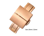 Gotofar Watch Band Clasp Automatic Easy Installation Double Click Butterfly Deployment Watch Band Connector for Daily Wear - 22 mm Rose Gold