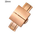 Gotofar Watch Band Clasp Automatic Easy Installation Double Click Butterfly Deployment Watch Band Connector for Daily Wear - 20mm Rose Gold