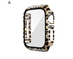 Gotofar Watch Protective Case Leopard Print Anti-scratch PC Smart Watch Tempered Film Screen Protector Shell for iWatch SE/2/3/4/5/6 - A,40mm