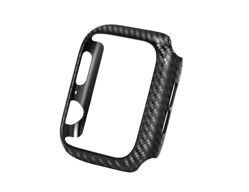 Gotofar Watch Protective Case Hard PC Anti-fall Carbon Fiber Pattern Smart Watch Protector Cover Shell for Apple Watch 1/2/3/4/5/6/7/se - B