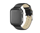 Gotofar Watch Protective Case Hard PC Anti-fall Carbon Fiber Pattern Smart Watch Protector Cover Shell for Apple Watch 1/2/3/4/5/6/7/se - D