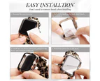 Gotofar Watch Protective Case Leopard Print Anti-scratch PC Smart Watch Tempered Film Screen Protector Shell for iWatch SE/2/3/4/5/6 - A,40mm