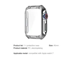 Gotofar Watch Protective Case Rhinestone Anti-scratch Rhombus Smart Watch Tempered Film Full Screen Cover Protector for Apple Watch 7 - Silver