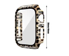Gotofar Watch Protective Case Leopard Print Anti-scratch PC Smart Watch Tempered Film Screen Protector Shell for iWatch SE/2/3/4/5/6 - A,38mm