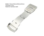 Gotofar Watch Buckle Universal Double Press Stainless Steel Watch Safety Folding Clasp for Watchmaker - 20mm Silver