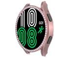 Gotofar Watch Case Rhinestone Shockproof Electroplating PC Watch Bumper Screen Protector Cover for Samsung Galaxy Watch 4 - 44mm Pink